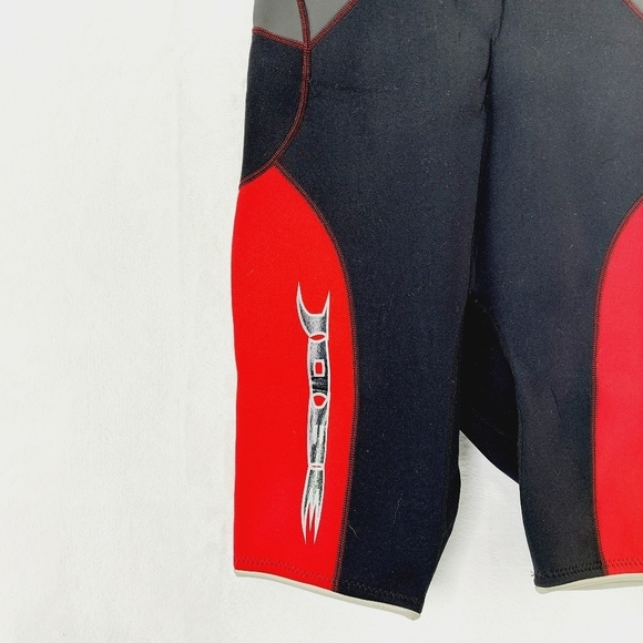 Jobe Gray and Red Kids Shorty Elastic Swim Nylon Wetsuit P776 - Picture 4 of 11